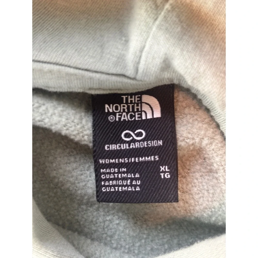 The North Face Circular Design Hoodie Sage Green Graphic Logo Pullover Mens XL